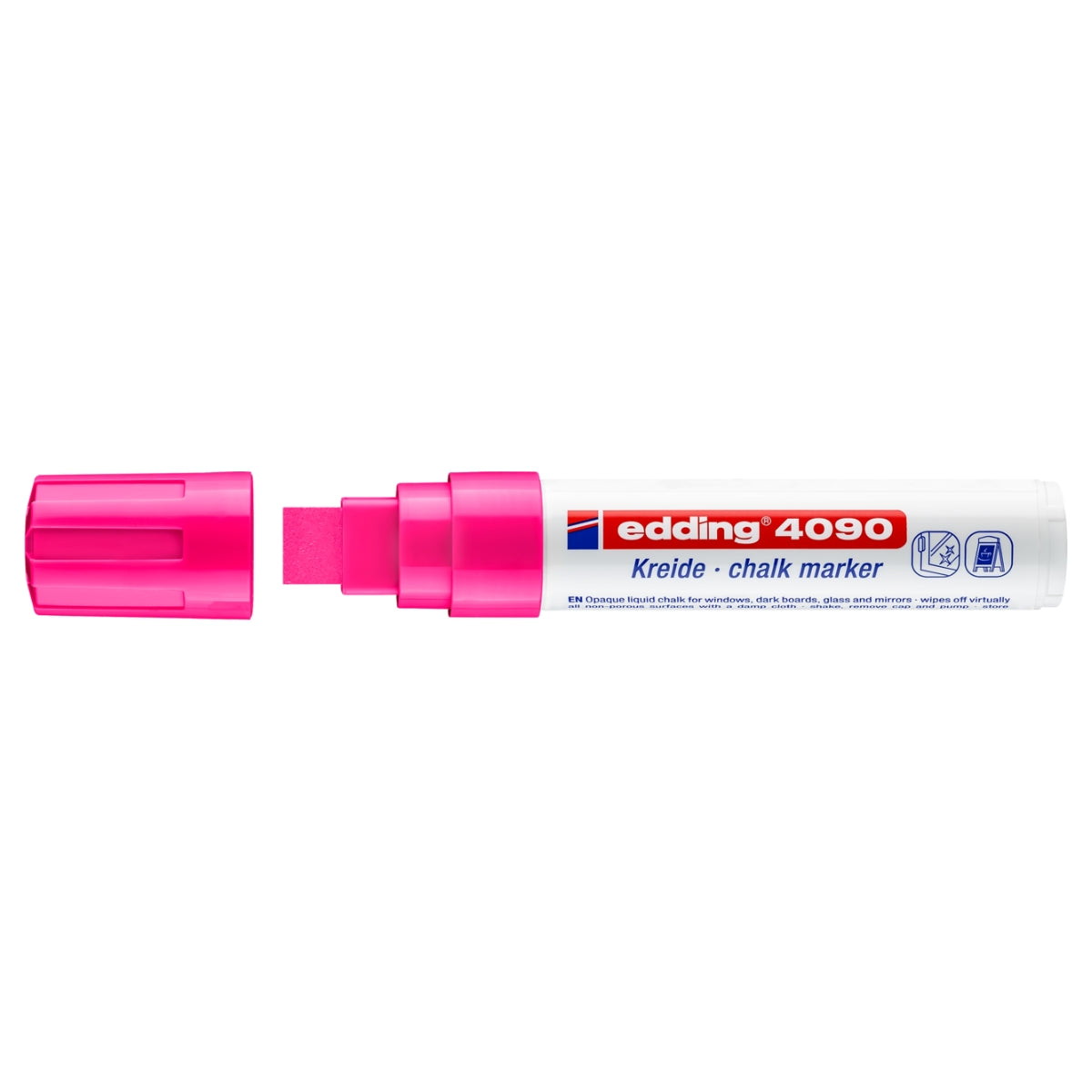 edding 4090 Chalk Marker, 4-15mm Chisel, Neon Pink