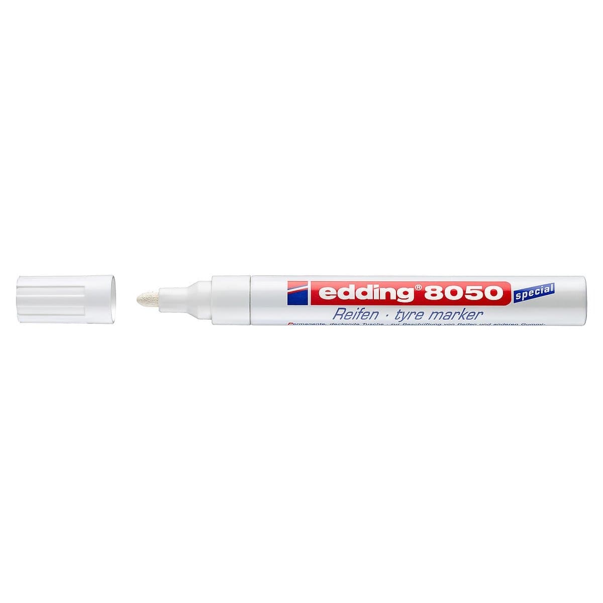 edding 8050 Tyre Marker, 2-4mm Bullet Tip, White