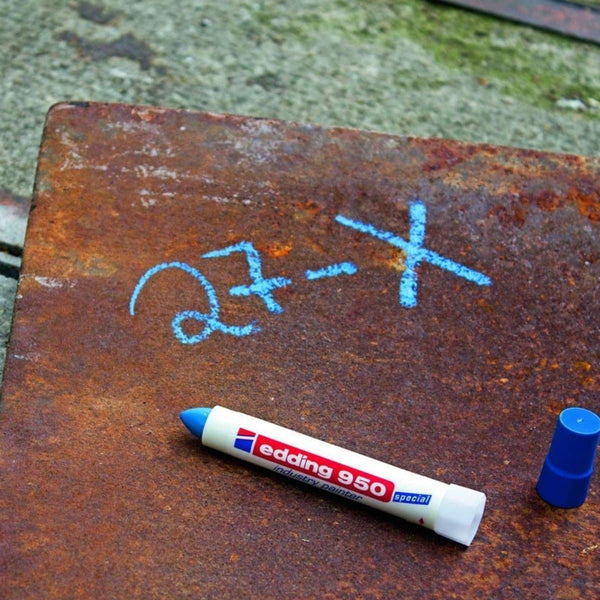 Edding 950 Industry Painter Marker - Yellow, 10mm Round Tip - Permanent On Metal, Wood, Wet Surfaces