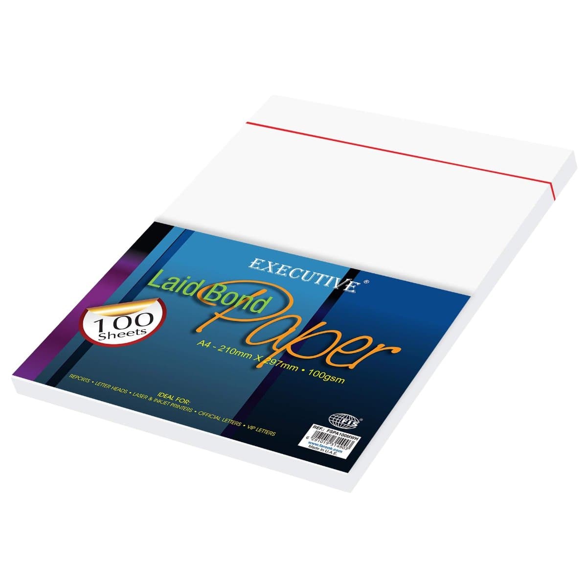 FIS Executive Laid Bond Paper A4, 100gsm, 100sheets/pack, White