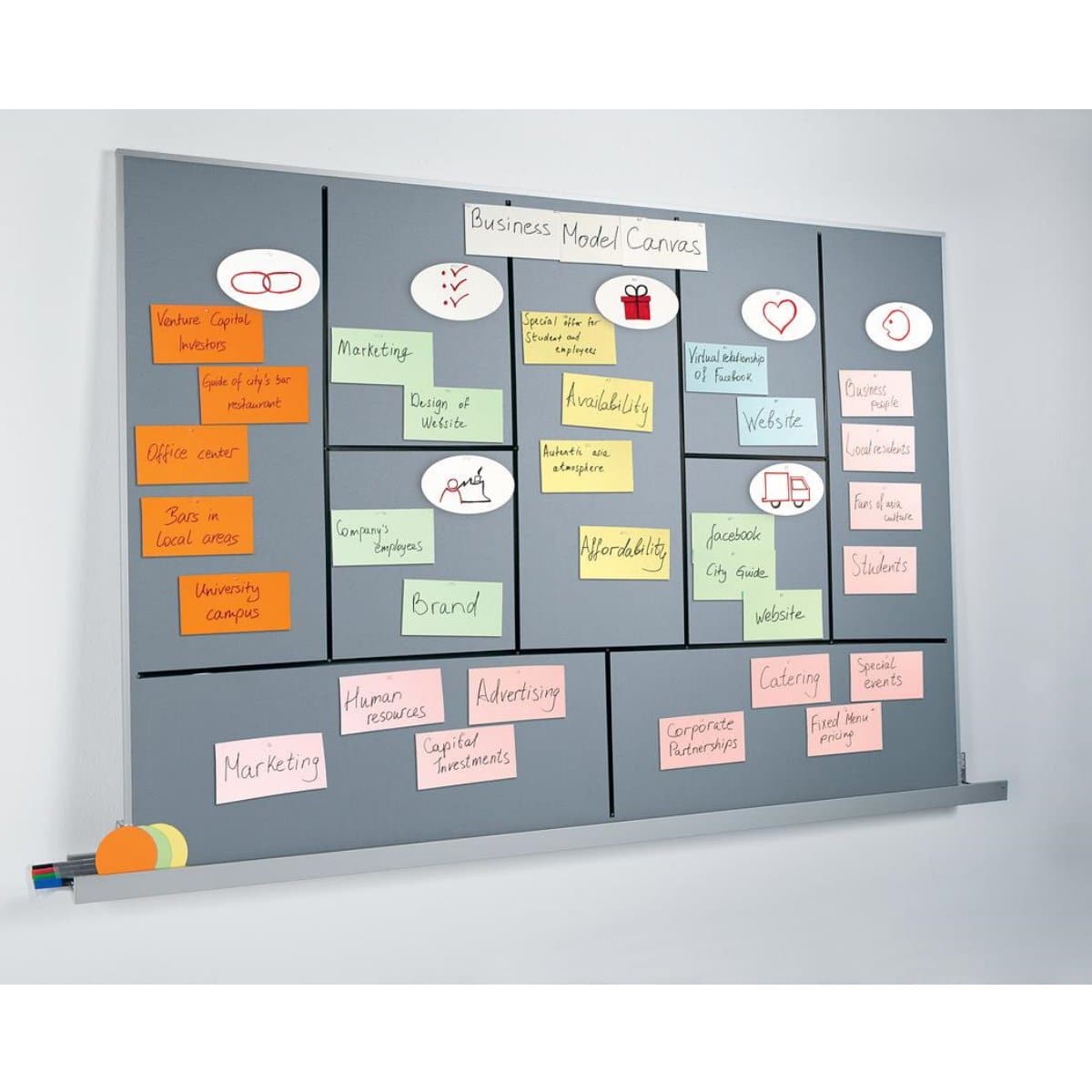 Sigel MEET UP Agile Fabric Pin Board, 120x180cm, Grey