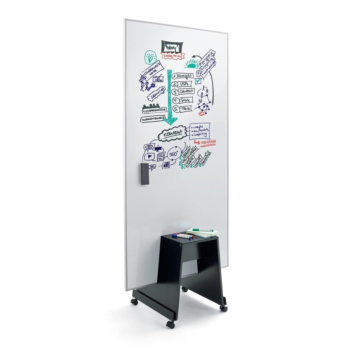 Sigel MEET UP Agile White Board with Agile Base, 90x180cm, White