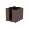 Konrad S. Memo Cube, 10 x 10 x 10cm, PU Leather, Brown