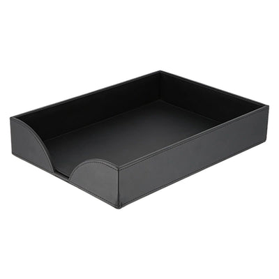 Konrad S. Letter Tray, PU Leather, Black