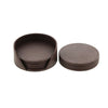 Konrad S. Coaster Set Round, PU Leather, 6/set, Brown