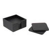 Konrad S. Coaster Set Square, PU Leather, 6/set, Black