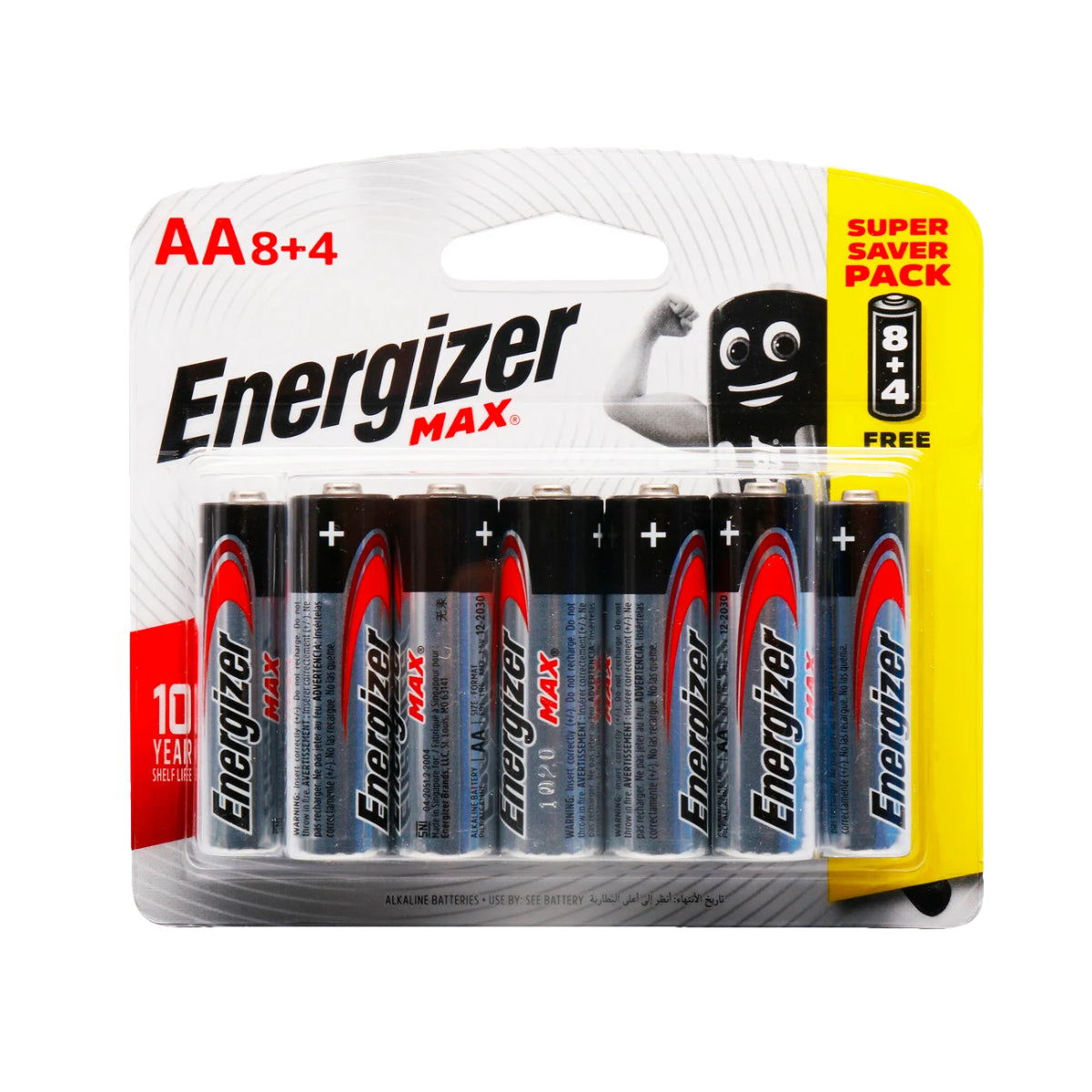 Energizer Alkaline Battery AA 8+4/pack