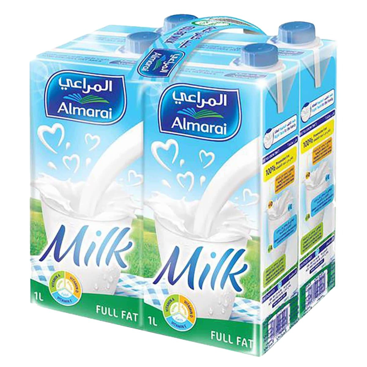 Almarai UHT Milk Full Fat 1 Liter, 4/pack