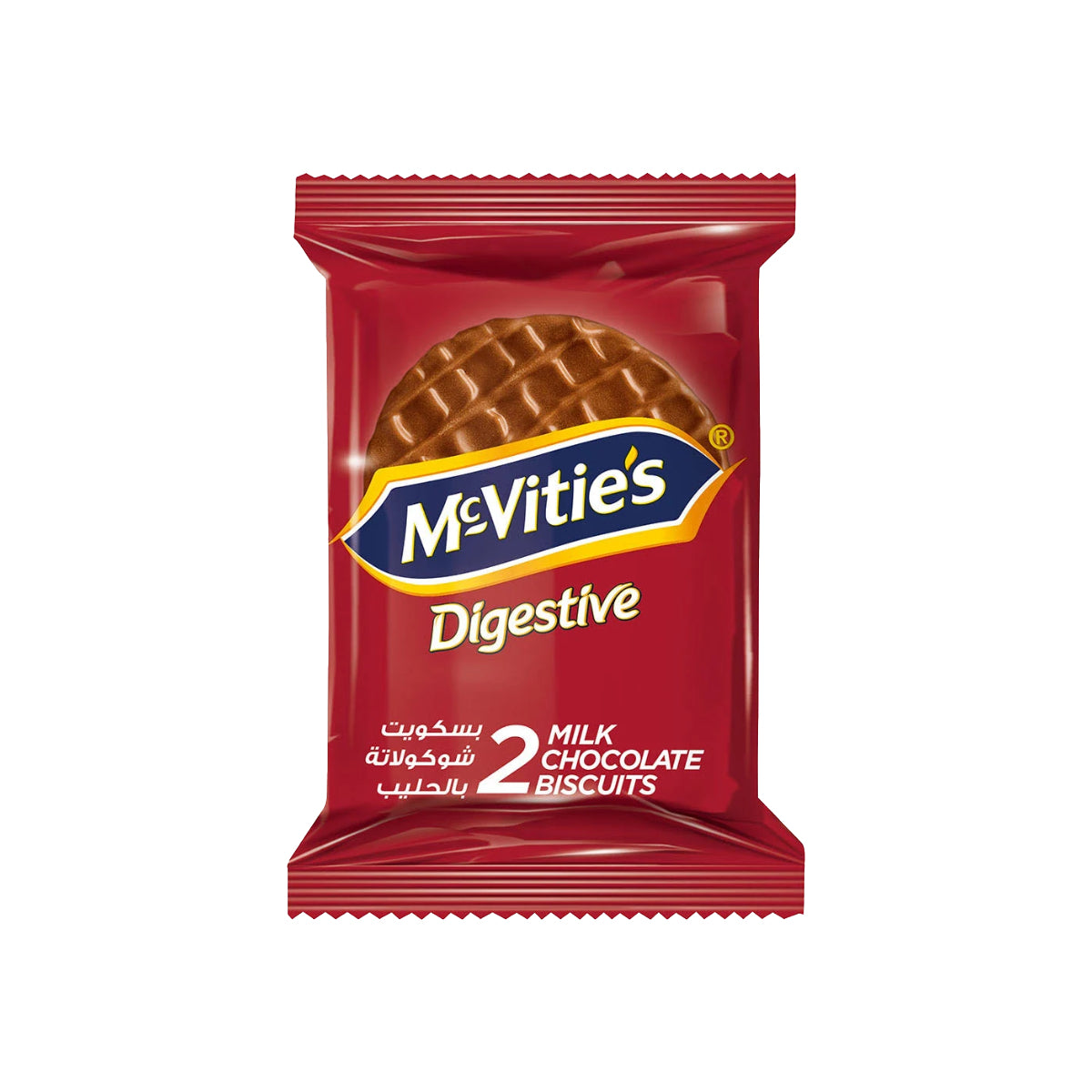 McVitie's Digestive Wheat Biscuits Covered in Milk Chocolate, 33.3g, 12/pack