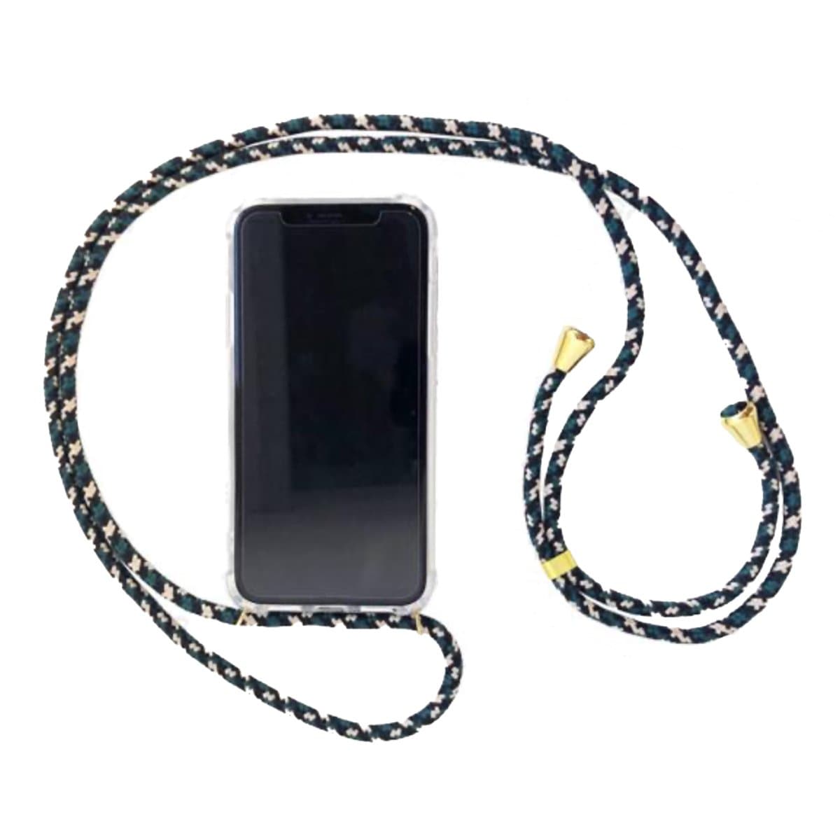 Crossbody and Necklace Phone Case for iPhone, Green Camouflage