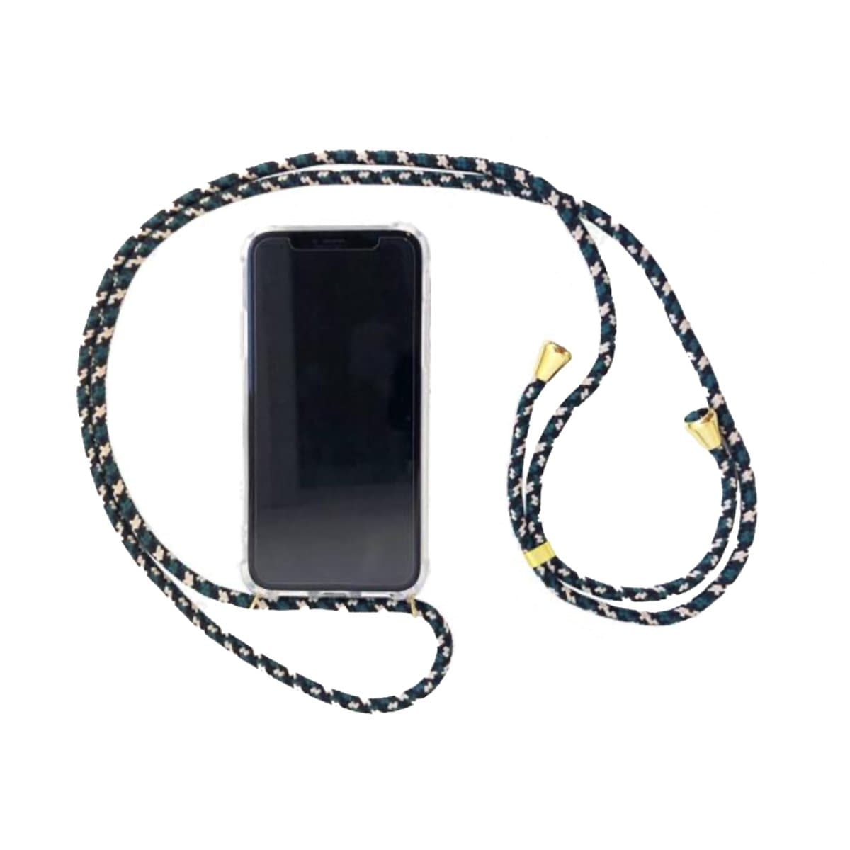 Crossbody and Necklace Phone Case for iPhone, Green Camouflage