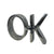 Deco OK Symbol, 19 x 12 x 4 cm, Aluminum Nickel Plated