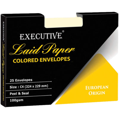FIS Executive Laid Bond Paper Envelopes C4 Peel & Seal, 100gsm, 25/pack, Off-White