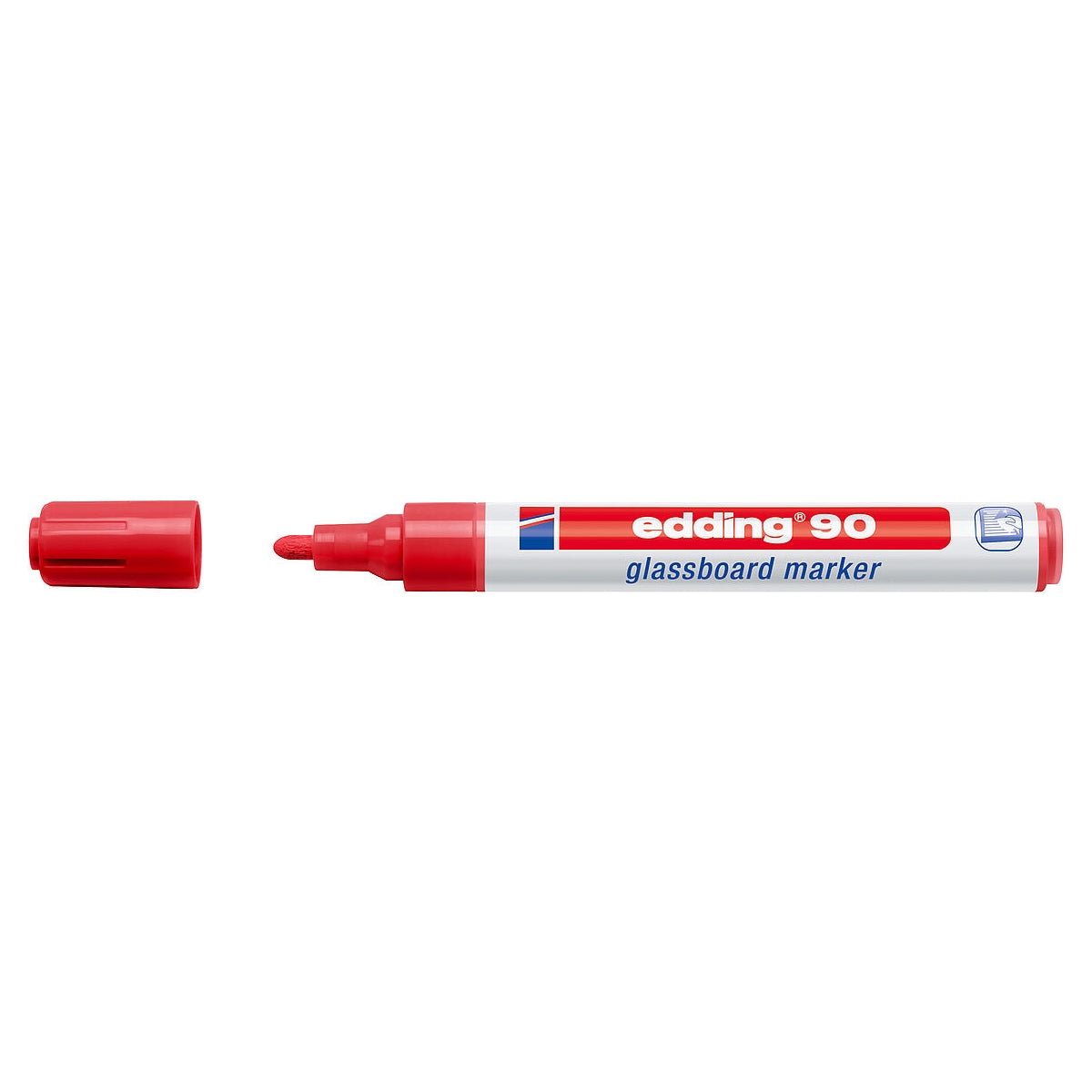 edding 90 Glassboard Marker, 2-3mm Bullet Tip, Red