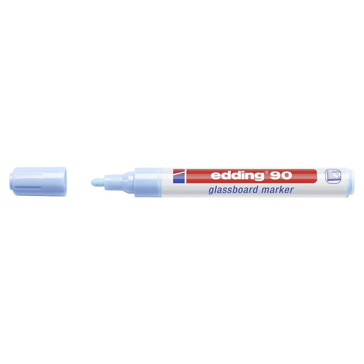 edding 90 Glassboard Marker, 2-3mm Bullet Tip, Light Blue