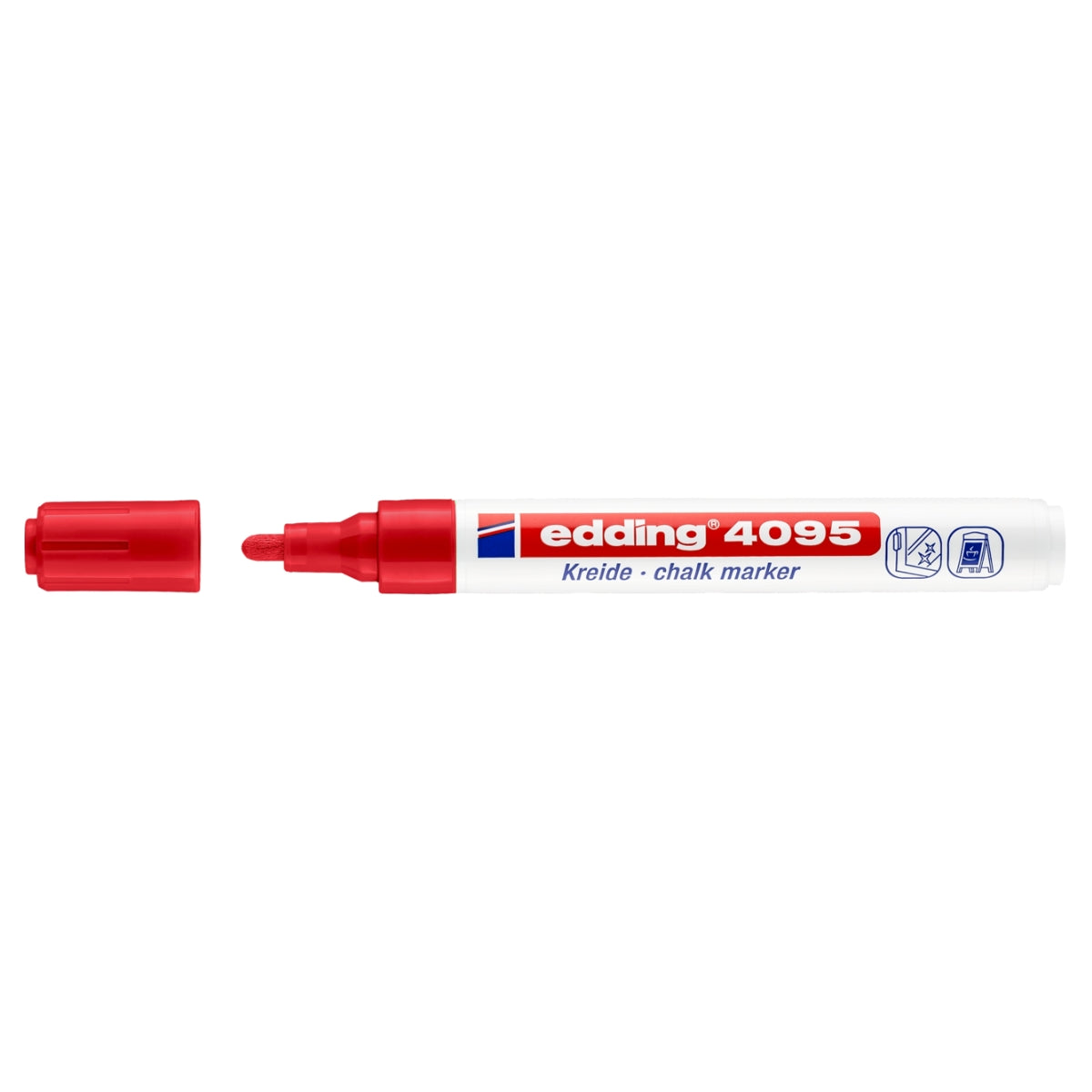 edding 4095 Chalk Marker, 2-3mm Bullet Tip, Red