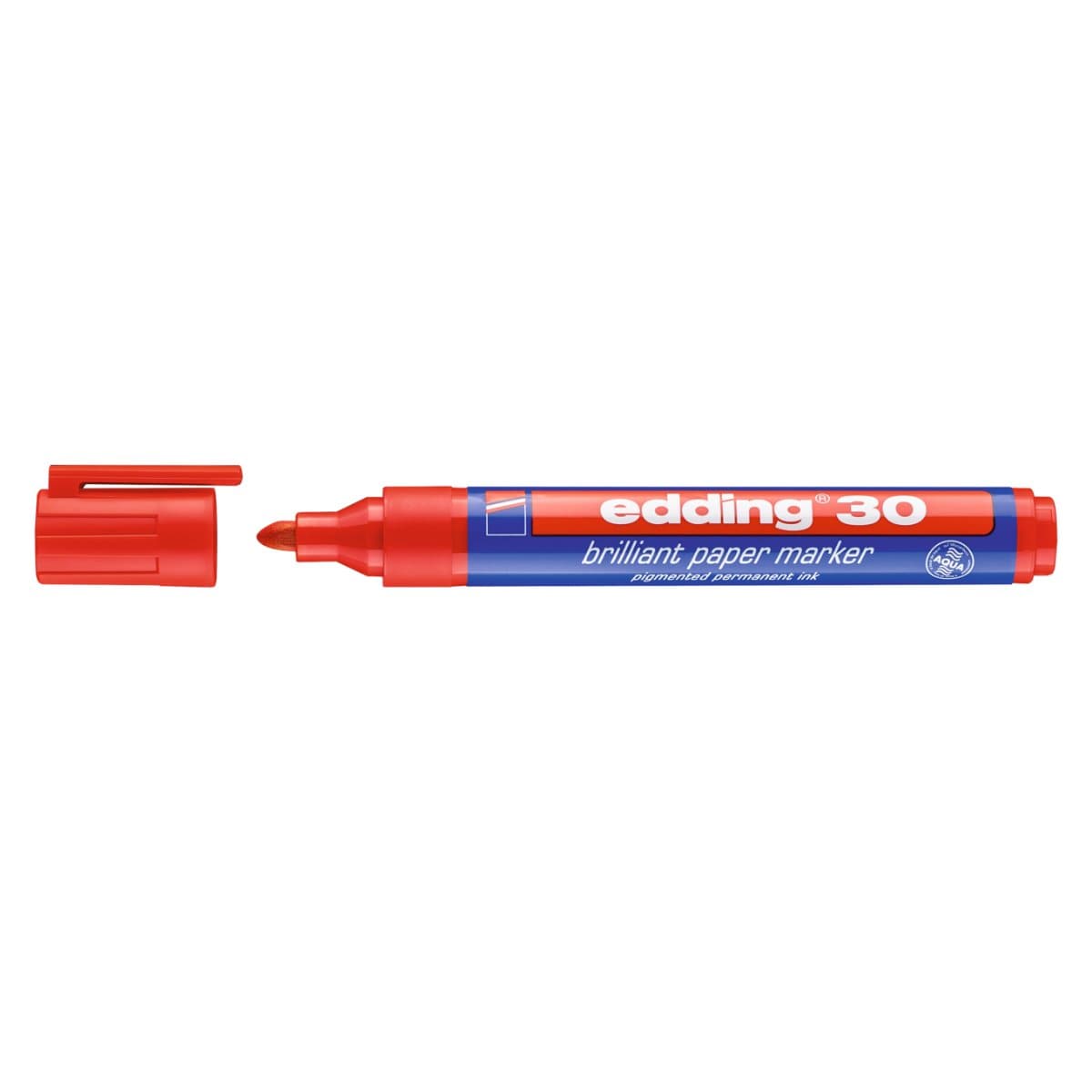edding 30 Brilliant Paper Marker, 1.5-3mm Bullet Tip, Red