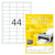 TopStick labels 44 labels/sheet, sharp corners, 48.3 x 25.4 mm, 100sheets/pack, White