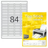 TopStick labels 84 labels/sheet, round corners, 46 x 11.1 mm, 100sheets/pack, White