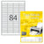 TopStick labels 84 labels/sheet, round corners, 46 x 11.1 mm, 100sheets/pack, White