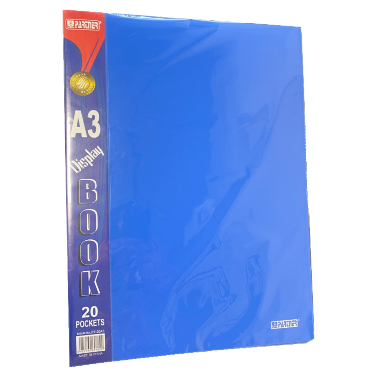 Partner Clear Book A3,  20 Pockets, Assorted Colors