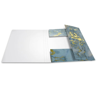 Herma SPARKLING MARBLE Folder A4 with elastic fastener, Blue/Gold