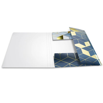 Herma SPARKLING CUBES Folder A4 with elastic fastener, Blue/Gold