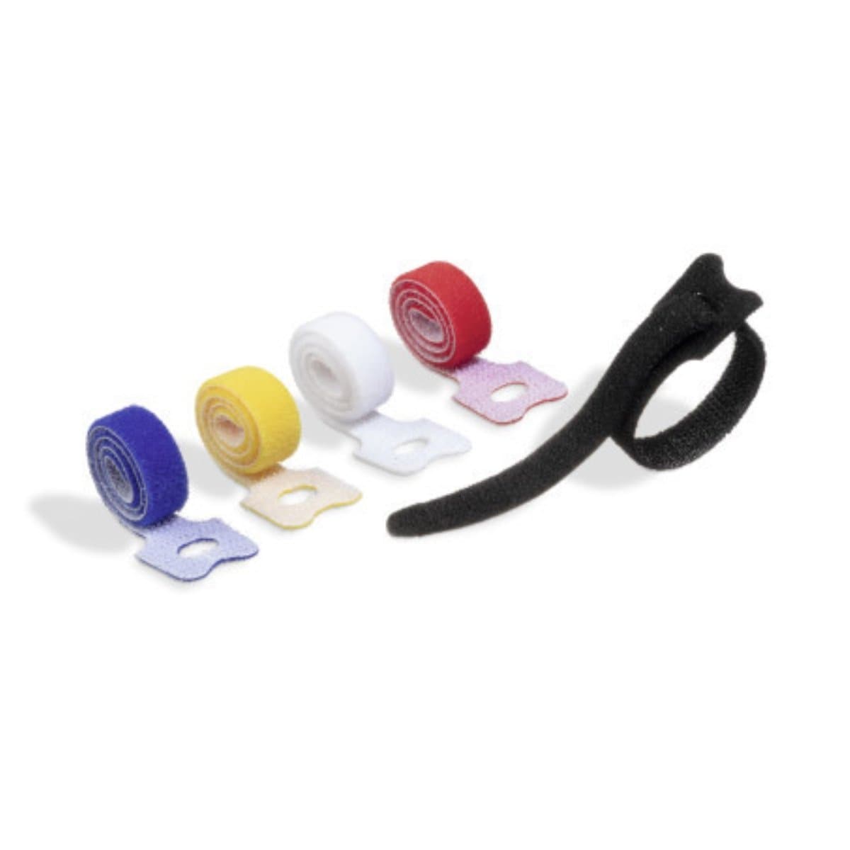 Durable CAVOLINE Hook & Loop Cable Ties,  10 x 200 mm, 5/pack, Assorted Colors