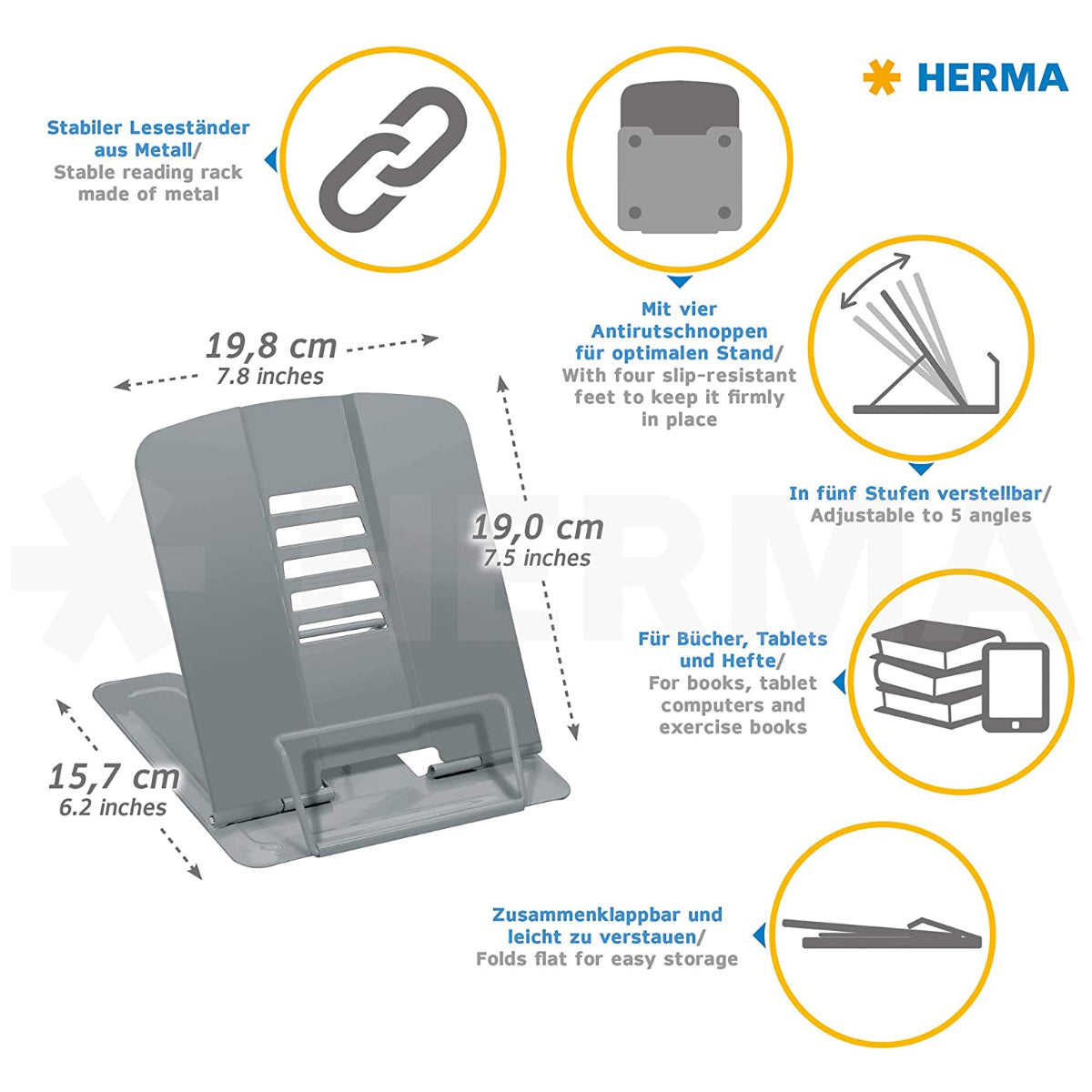 Herma Metal Reading Rack, Black