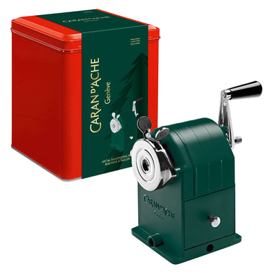 CARAN d'ACHE Metal Rotary Pencil Sharpener WONDER FOREST, Dark Green - Limited Edition