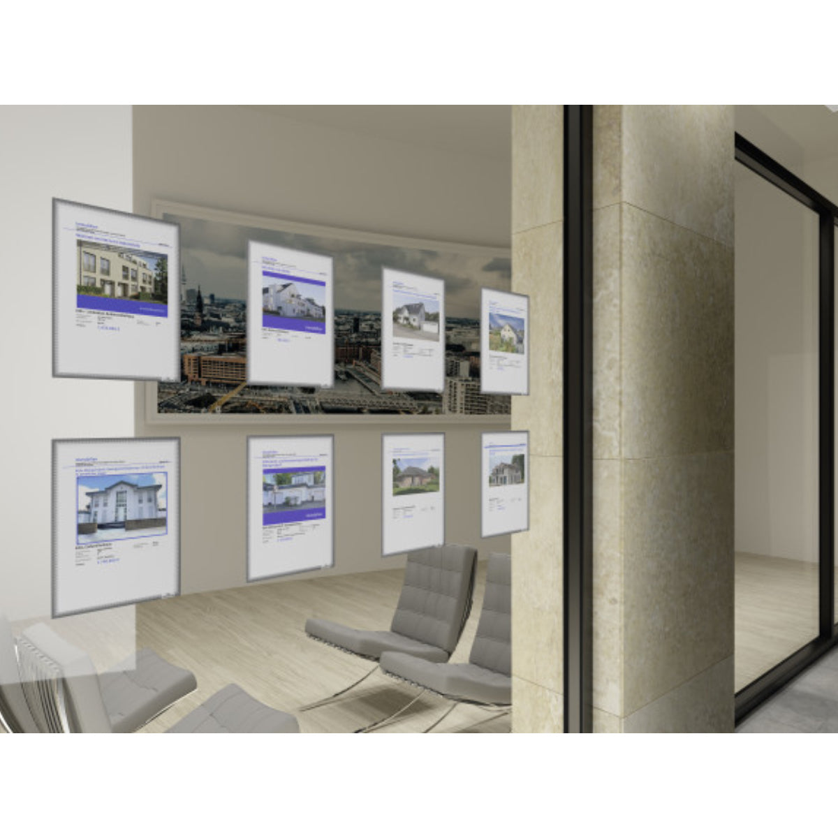 Durable INFO POCKET A4 Static Cling, 5/pack, Grey