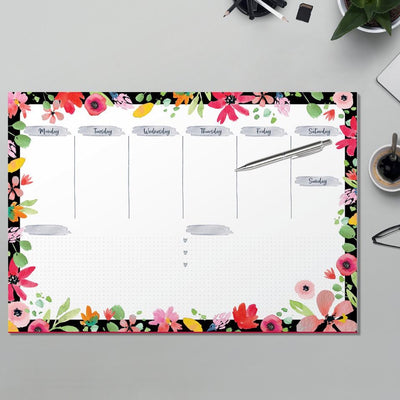 Sigel Paper Desk Pad Planner JOLIE Flower, 420 x 297 mm, 30sheets/pad, White