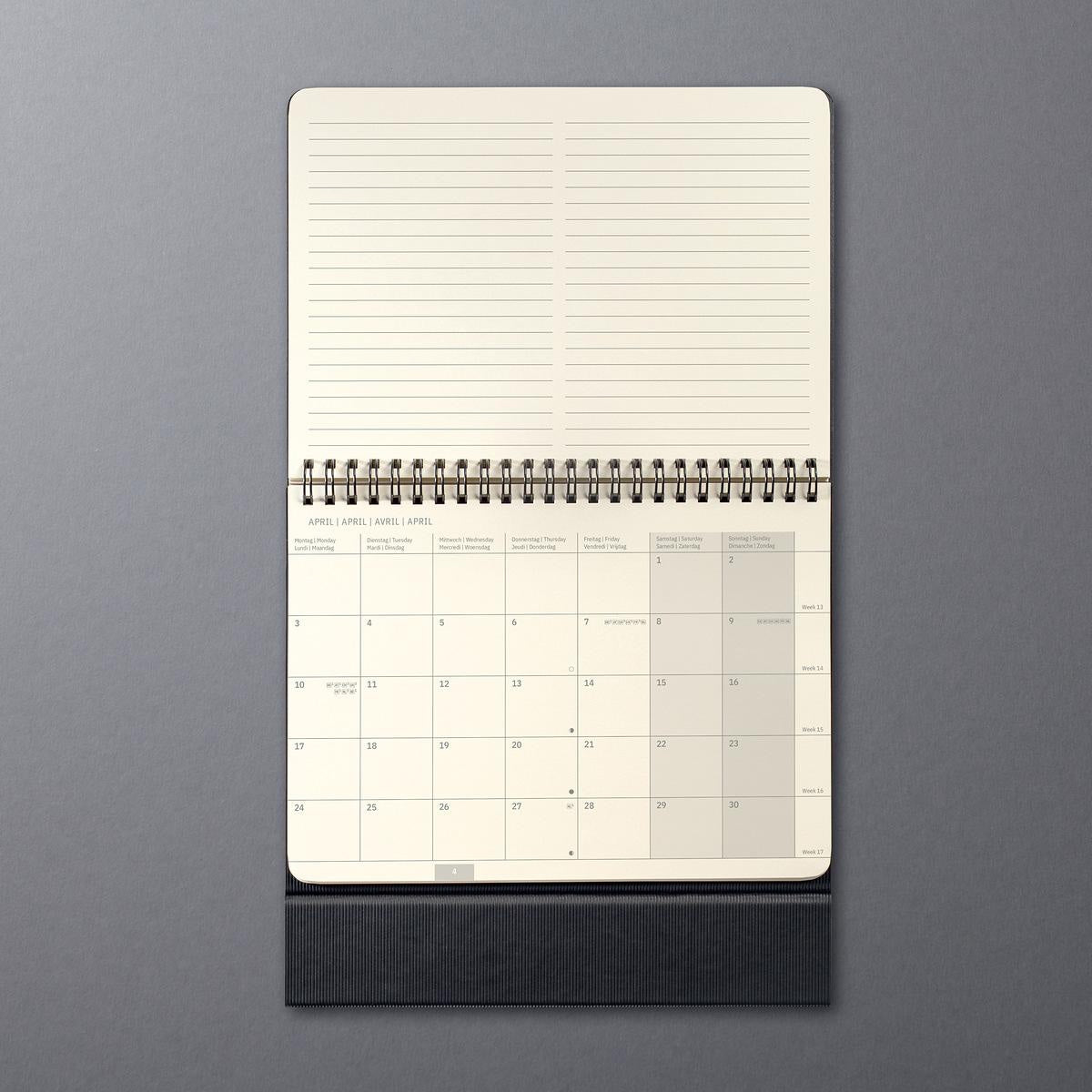Sigel Desktop Planner CONCEPTUM 2026, hardcover, 213 x 220 x 18mm, approx. A5, landscape, Black