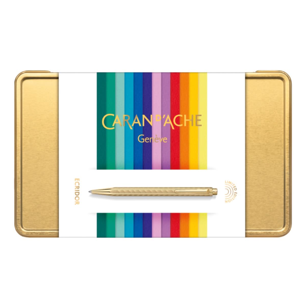 CARAN d'ACHE ECRIDOR SUNLIGHT Gift Set, Ballpoint Pen & Leather Case - Limited Edition