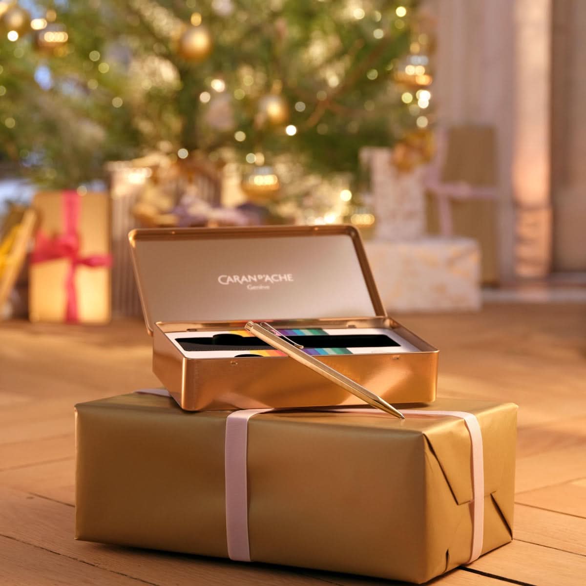 CARAN d'ACHE ECRIDOR SUNLIGHT Gift Set, Ballpoint Pen & Leather Case - Limited Edition