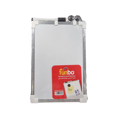 Funbo Double Sided Magnetic White Board with Pen, Aluminum Frame