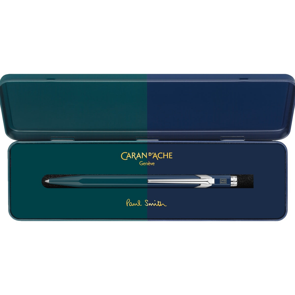 CARAN d'ACHE 849 Ballpoint Pen PAUL SMITH with Box, Racing Green/Navy - Limited Edition