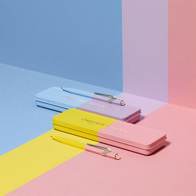 CARAN d'ACHE 849 Ballpoint Pen PAUL SMITH with Box, Yellow/Rose - Limited Edition