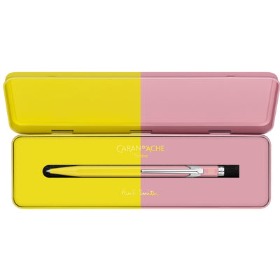 CARAN d'ACHE 849 Ballpoint Pen PAUL SMITH with Box, Yellow/Rose - Limited Edition