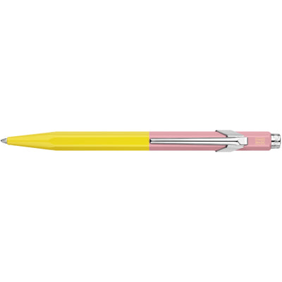 CARAN d'ACHE 849 Ballpoint Pen PAUL SMITH with Box, Yellow/Rose - Limited Edition