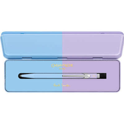 CARAN d'ACHE 849 Ballpoint Pen PAUL SMITH with Box, Sky Blue/Lavender - Limited Edition