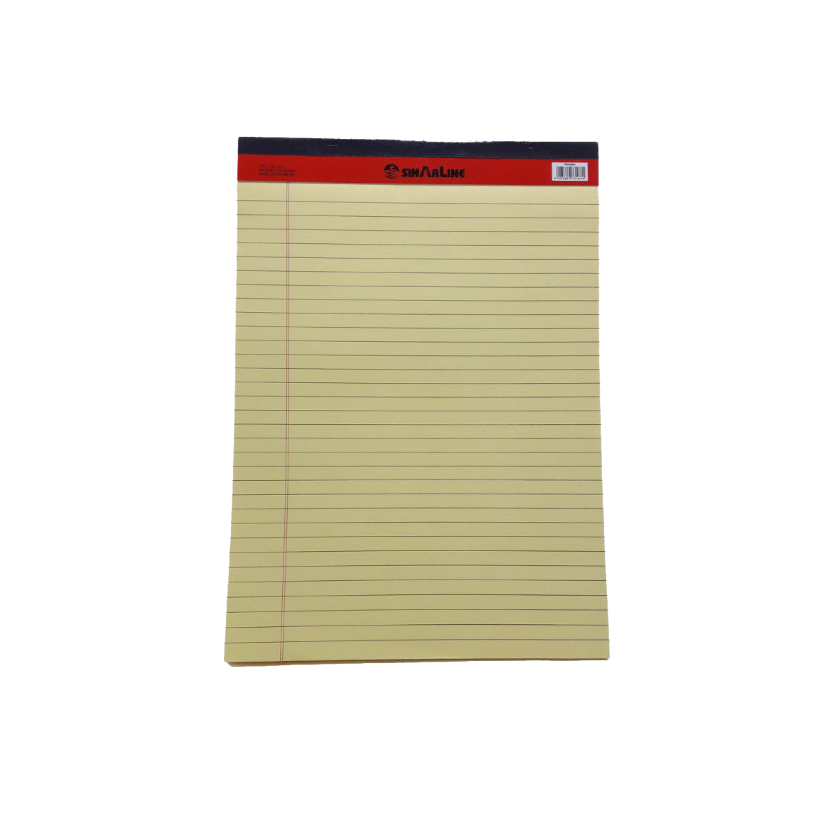 Sinarline Legal Pad, line ruled, 56gsm, 50sheets/pad, Yellow, Assorted Sizes
