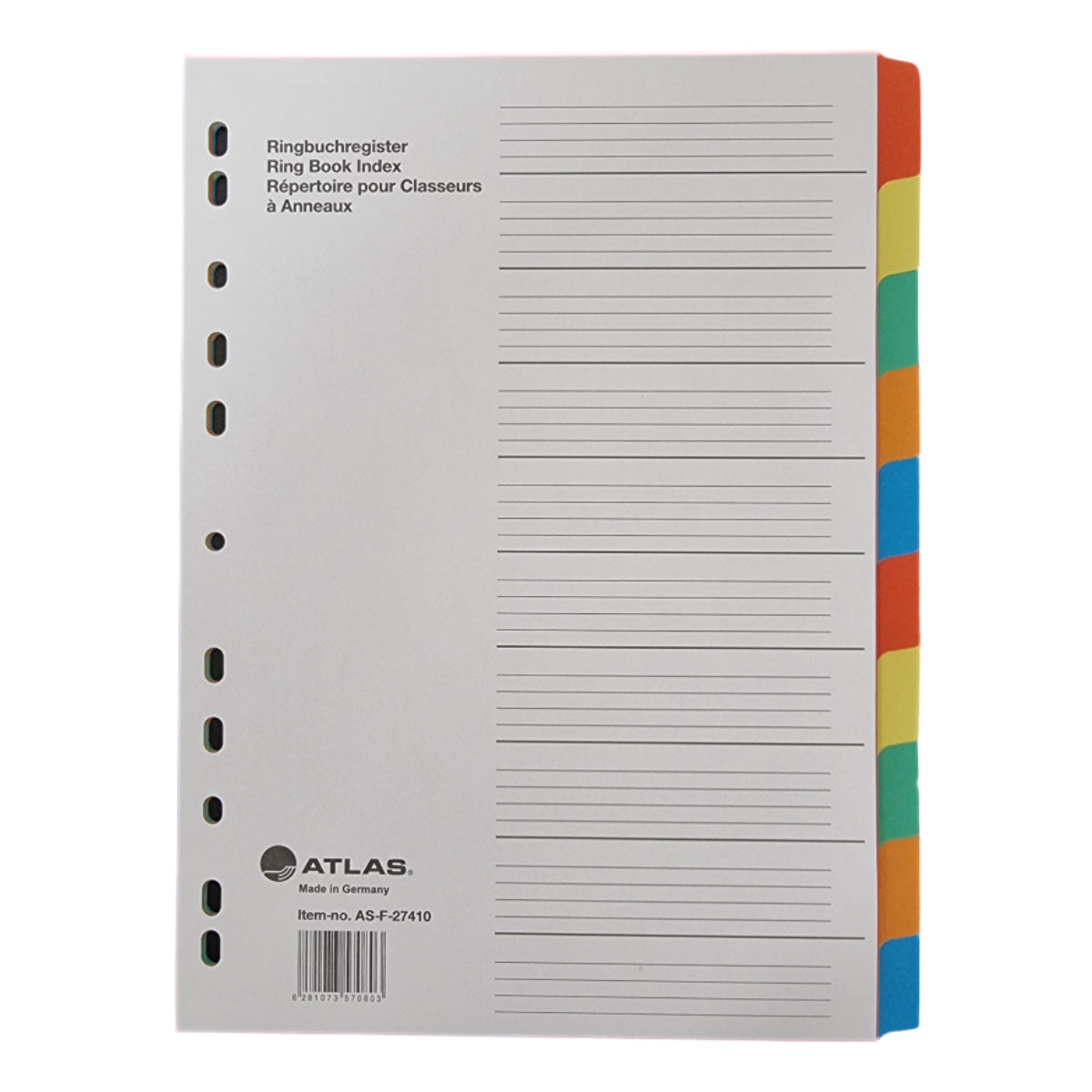 Atlas Divider Manila Colored A4, 10 Tabs
