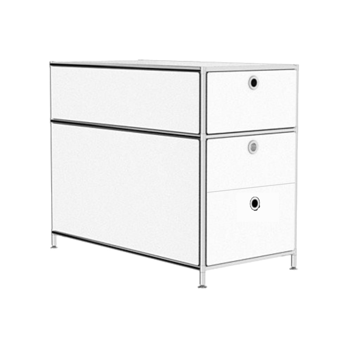 System4 Drawer Unit with 3 Drawers, 41 x 76 x 60 cm, White