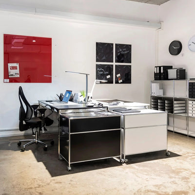 System4 Desk 160 x 80 cm, Chrome Base, Tabletop MDF Wood, Available in White and Black