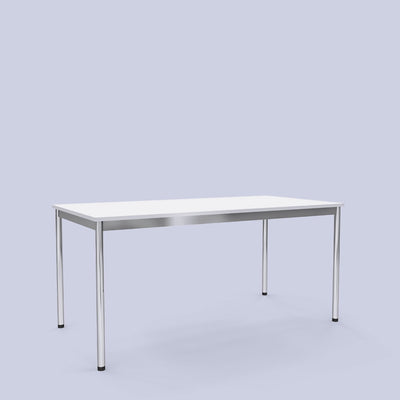System4 Desk 160 x 80 cm, Chrome Base, Tabletop MDF Wood, Available in White and Black