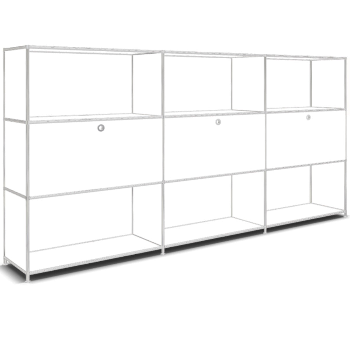 System4 Roomdivider with Hatches, 228 x 118 x 40 cm, White