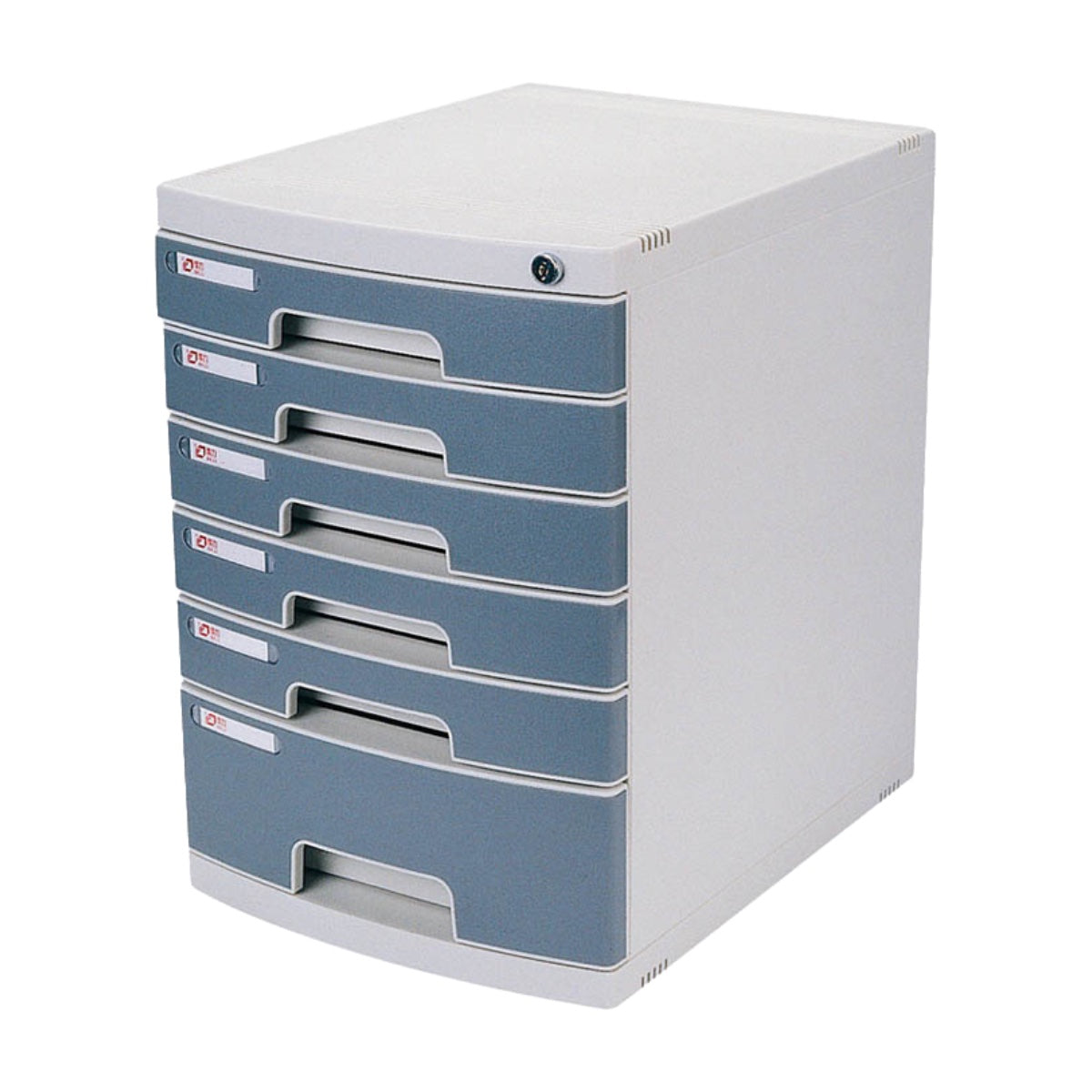 deli 6 Drawer Cabinet with Lock, Grey