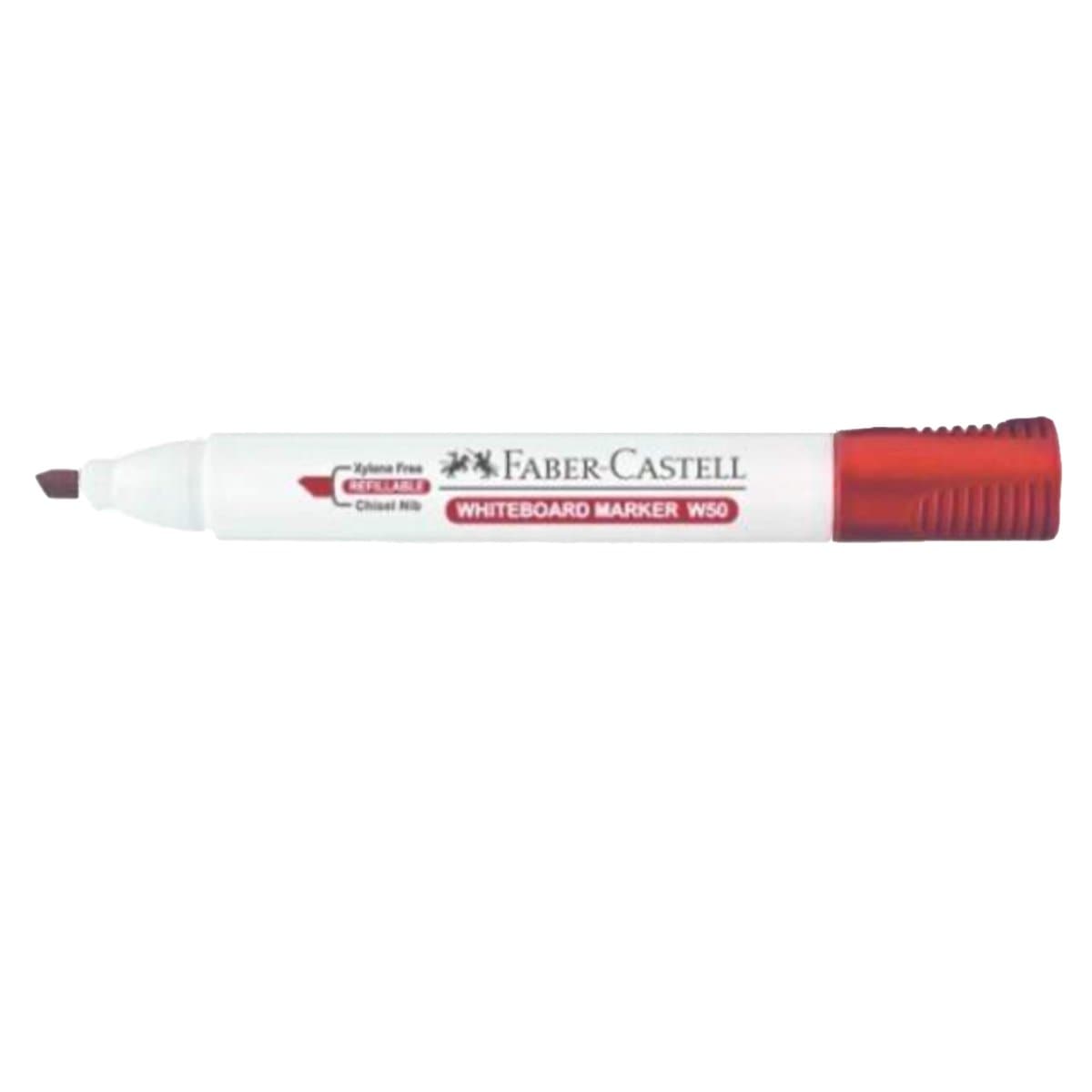 Faber Castell Whiteboard Marker W50, Chisel Tip, Red