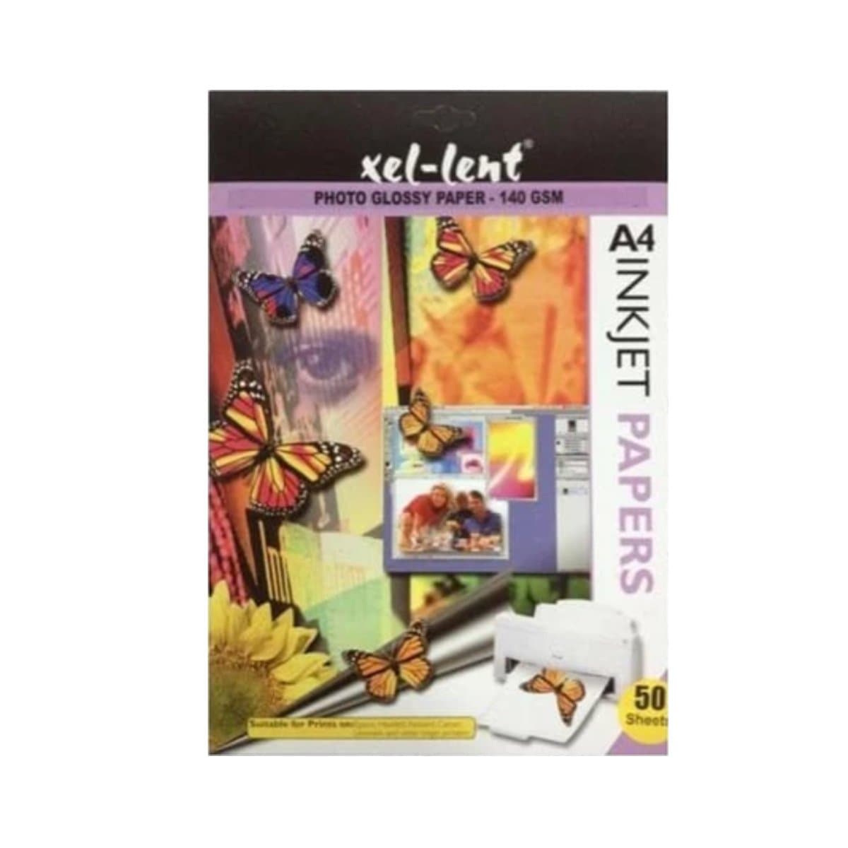 xel-lent Inkjet Glossy Photo Paper, A4, 140 gsm, 50 sheets, White